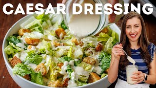 Easy Homemade Caesar Dressing No Raw Eggs Anchovies Optional [upl. by Schurman378]