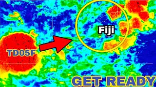 TD05F Approaching Fiji directly Fiji weather News [upl. by Nhtanhoj]