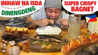 SUPER CRISPY BAGNET BULANGLANG  DINENGDENG INIHAW NA ISDA Filipino Food Mukbang at Recipe [upl. by Lemraj]