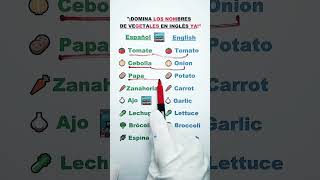 Domina los nombres de vegetales en inglés tomate cebolla zanahoria y más ¡Suscríbete para mejora [upl. by Ermey]