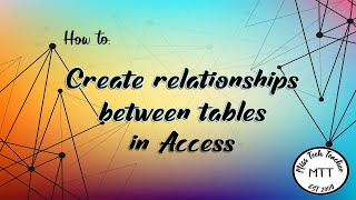 IGCSE ICT0417 Creating relationships between tables in Access [upl. by Johna]