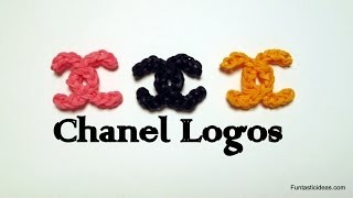 Rainbow loom Chanel Logo charm  How to [upl. by Sutniuq]