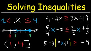 Solving Inequalities Interval Notation Number Line Absolute Value Fractions amp Variables  Algebra [upl. by Kowalski]