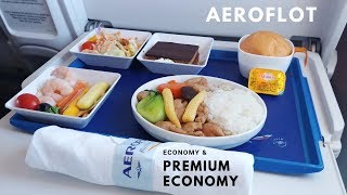 EXPERIENCE The Aeroflot airplane food in Premium Economy Class [upl. by Bakeman]