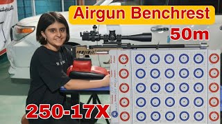 Benchrest knows no age limitYoung Nelia shooting 50m Unlimited Airgun benchrest target [upl. by Meurer323]