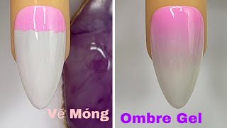 Pink amp White Ombre Gel Nails Art For Beginner 💖Vẽ Ombre Gel 💅New Nails Design 💝 New Nails [upl. by Carlo532]