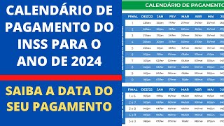 Calendário 2024 de pagamento de aposentados e pensionistas do INSS [upl. by Salvidor]