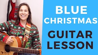 HOW TO PLAY  Elvis Blue Christmas Guitar Lesson  EASY Christmas Songs [upl. by Adall329]