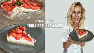 Tarta z truskawkami o niskiej ilości węglowodanów🍓szybkie ciasto LOW CARB [upl. by Benzel671]