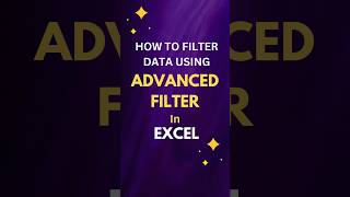 Quickly filter data using ADVANCED FILTER OPTION in Excel exceltips excelfilter [upl. by Polk]