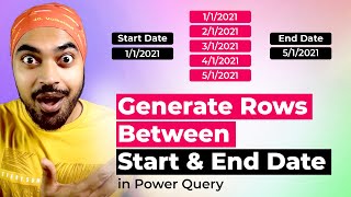 Generate Dates between Start and End Date in Power Query [upl. by Ibmab824]