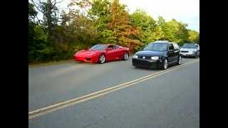 VW Golf R32 Vs Ferrari Modena 360 [upl. by Pattin]