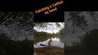 catching a Catfish with my bare hands fishing fish catfish funny river noodling letsgo [upl. by Fitzpatrick164]