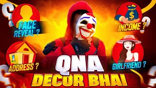 DecoR Bhai Face Reveal 8M Special QampA Video😍 DecoR Gaming  Decor Bhai QnA Video [upl. by Levina]