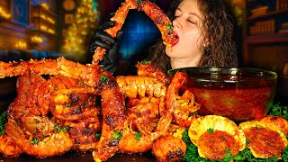 KING CRAB SEAFOOD BOIL MUKBANG  SEAFOOD  MUKBANG  DESHELLED LOBSTER  SEAFOOD BOIL  ASMR EATING [upl. by Volkan]