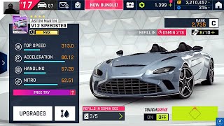 Asphalt 9  Show Room Max Out Event  Aston Martin V12 Speedster  Car  Walkthrough 2024 asphalt [upl. by Dulce]