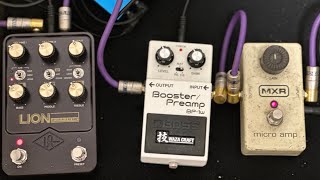 Boss BP1w or MXR Micro Amp with UAFX Lion [upl. by Anoik]