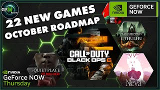 GeForce NOW News  22 New Games  October Roadmap [upl. by Lemhar]