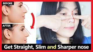 Get rid of hook nose amp nose hump reduction naturally  Get Straight Slim amp Sharper nose  Exercises [upl. by Epilif730]