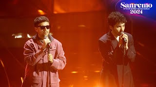 Sanremo 2024  Gazzelle con Fulminacci canta quotNotte prima degli esamiquot [upl. by Ohce]