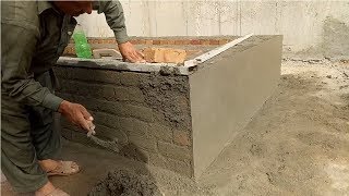 Wall plastering technique used on brick masonry at the site [upl. by Attenoj]