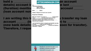 Request Letter for Home Loan Transfer to Other Bank  Letter to Bank Requesting Home Loan Transfer [upl. by Farny]