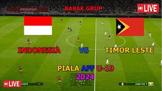 INDONESIA VS TIMOR LESTE  PIALA AFF U19 2024 GAMEPLAY SIMULATION PES 2021 [upl. by August]