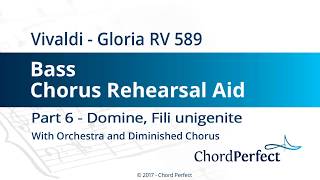 Vivaldis Gloria Part 6  Domine Fili unigenite  Bass Chorus Rehearsal Aid [upl. by Dorsey]