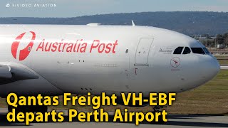 P2F A330  Qantas Freight VHEBF Hercules departing RW03 at Perth Airport [upl. by Harwell]