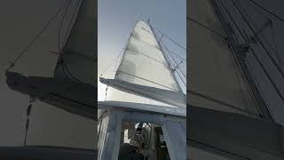 Raising Main Sail on Route to Syros on Signature Privilège 510 [upl. by Ahsinod]