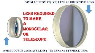 ACHROMATIC LENS AS OBJECTIVE LENS amp EYEPEICE LENS REQUIRED TO MAKE A MONOCULARBINOCULAR TELESCOPE [upl. by Rozelle]