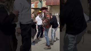 Israeli settlers and settlement minister celebrate Purim in streets of Hebron [upl. by Sisely]