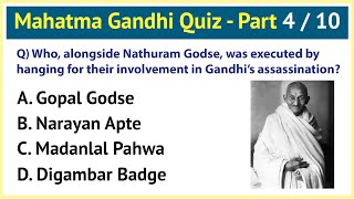 Mahatma Gandhi Quiz  Part 410  12 Important Questions  India GK Quiz  Gandhi Jayanti  History [upl. by Koziarz]