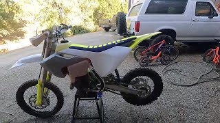 Husqvarna TC 85 track to trail conversion [upl. by Aisnetroh]