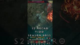 S2 Necro TIER 100 Season Boss Kill  Diablo 4 Season 2 Necromancer Vampire diablo4 shorts skulm [upl. by Oriaj]