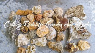 Cutting Redcliffe Geodes and Agates thefinders geodes [upl. by Stefa]