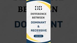 Difference Between Dominant amp Recessive  Know the Difference Dominant vs Recessive [upl. by Enelrad698]