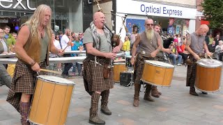 Clanadonia Keepin it Tribal playing Hamsterheid live during Medieval Fayre in Perth Scotland [upl. by Kaehpos]