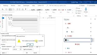 Using styles in MS Word and Fix error Number must be between 1 and 600 LeTuan812 [upl. by Gracia]