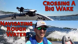 Bass Boat Driving  Crossing Large Wakes amp Rough Water  Quick Tip [upl. by Anehta625]