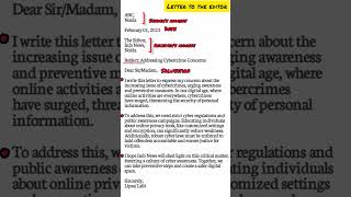 Letter To The Editor Format  Letter to The Editor Sample Question english [upl. by Phyllys315]