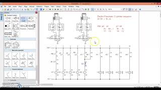 Electro pneumatic sequence ABBA operating 5th Relay [upl. by Jonati52]
