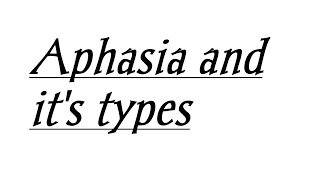 What is Aphasia and its types [upl. by Stieglitz845]