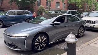 Lucid Test Car Driver Totals Parked Mercedes Benz on UES NYC [upl. by Angid]