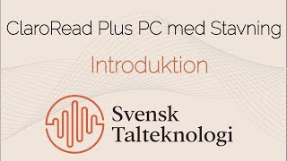 ClaroRead Plus PC med Stavning  Introduktion [upl. by Kelton672]