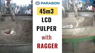 Parason 45m3 LCD Pulper with Ragger  Live working in a Papermill [upl. by Nyladnor237]