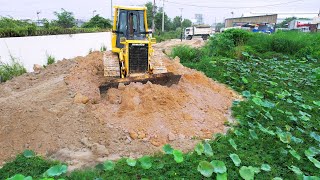 EP2 Launched Amazing New Operator by Dozer KOMATSU D61EXPushing Soil with Dump Trucks 5 tons [upl. by Milon984]