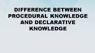 Knowledge Representation Using Rules  Procedural vs Declarative knowledge  Malayalam Tutorial [upl. by Gathers]