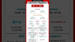 Today Tamil Calendar l Nalla Neram amp Panchangam l November 8 2024 l panchangam nallaneram [upl. by Mindy909]