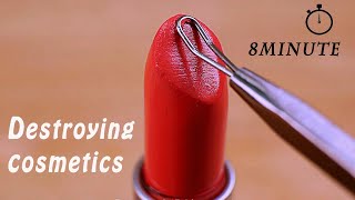 ⏰8 Minute 💄Destroying cosmetics ASMR sound [upl. by Yentrac]